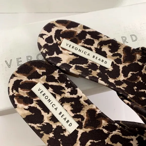 Veronica Beard Etra Knotted Leopard Print Sandals