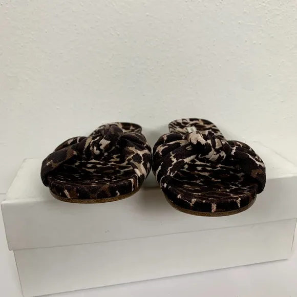 Veronica Beard Etra Knotted Leopard Print Sandals