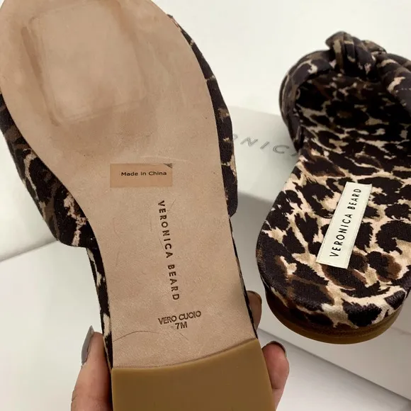 Veronica Beard Etra Knotted Leopard Print Sandals