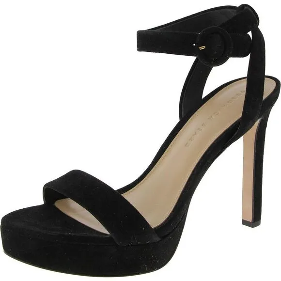 Veronica Beard Womens Darcelle Black Stiletto Open Toe Platform Heels NWOB