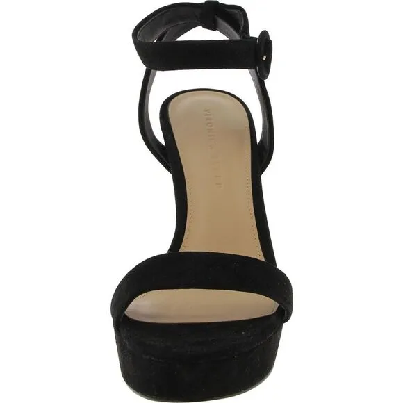 Veronica Beard Womens Darcelle Black Stiletto Open Toe Platform Heels NWOB