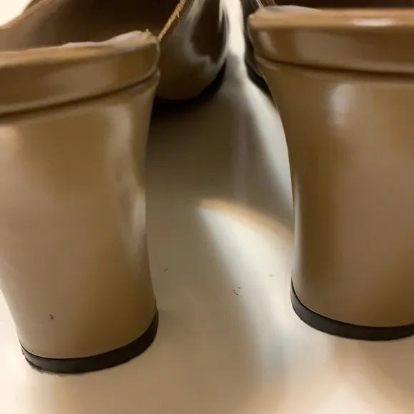 VIA SPIGA LEATHER HEELS 6.5M MADE IN ITALY SLING BACK TAN