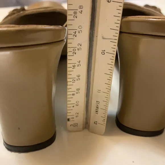 VIA SPIGA LEATHER HEELS 6.5M MADE IN ITALY SLING BACK TAN