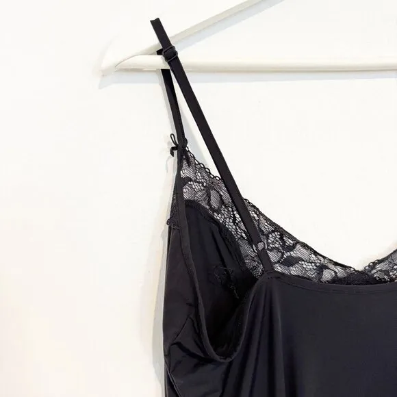 Victoria’s Secret Lace Trim Satin Slit Sexy Mini Slip Dress Lingerie VS Medium