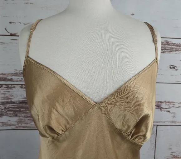 Victoria's Secret Silk Nightgown Slip Bronze Size Medium