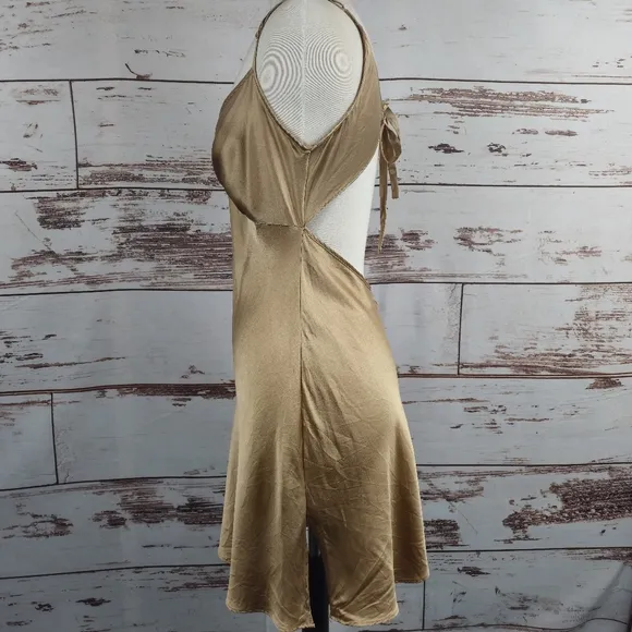 Victoria's Secret Silk Nightgown Slip Bronze Size Medium