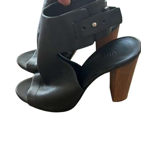 Vince Black Open Toe Heels with ankle strap Women’s size 9.5M