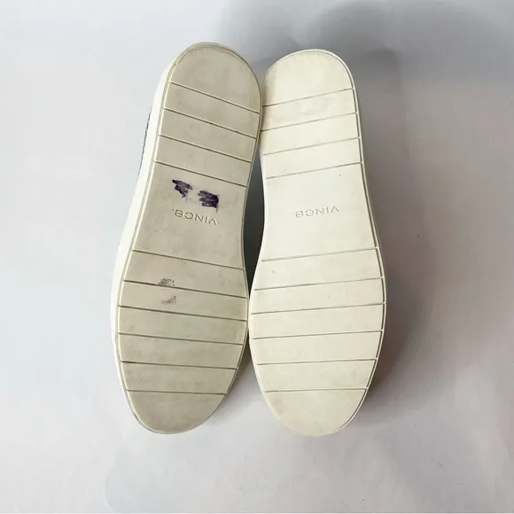 Vince Blair Navy Blue and White Canvas Slip-On Sneakers Size 10