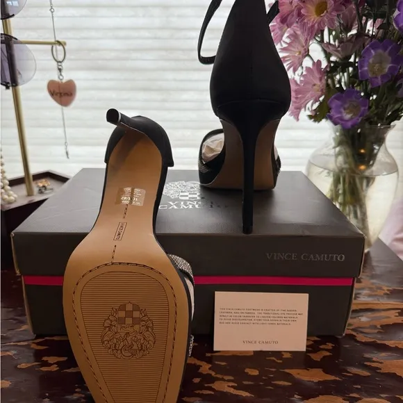 Vince Camuto Black Strappy Heels