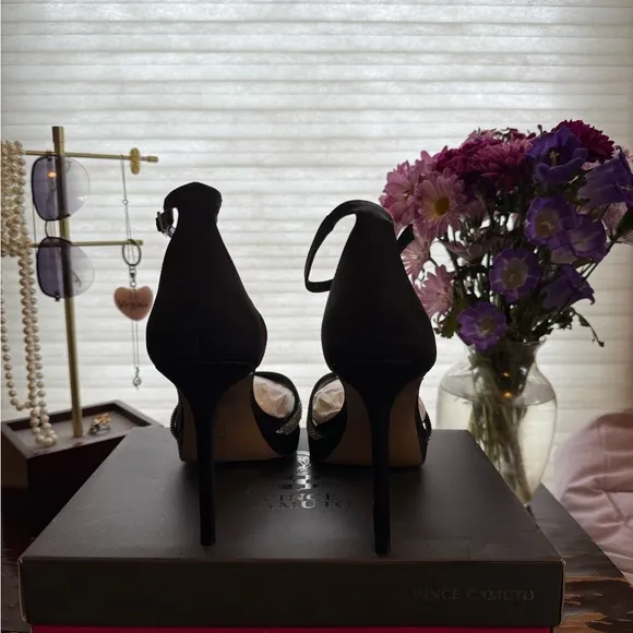 Vince Camuto Black Strappy Heels