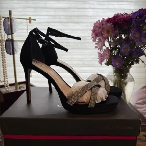Vince Camuto Black Strappy Heels