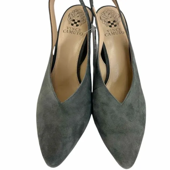 VINCE CAMUTO Gray Suede Tashinta Slingback Heels Size 8