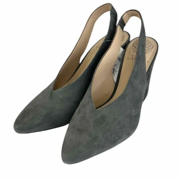 VINCE CAMUTO Gray Suede Tashinta Slingback Heels Size 8