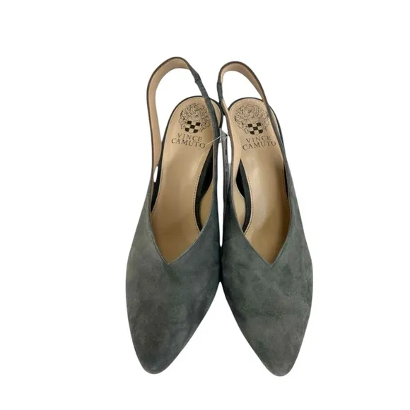 VINCE CAMUTO Gray Suede Tashinta Slingback Heels Size 8