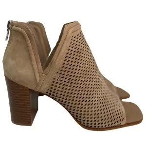 Vince Camuto Katnina Women’s Tan Leather Open Toe Booties