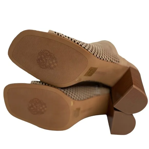 Vince Camuto Katnina Women’s Tan Leather Open Toe Booties