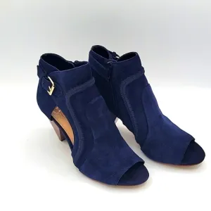 VINCE CAMUTO NEW Peep Toe Booties Indigo Suede sz 8.5