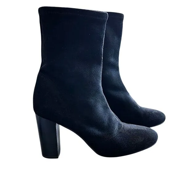 Vince Camuto Sendra Womens Black Suede Thick Heel Booties - Size 7  ***Item: S61