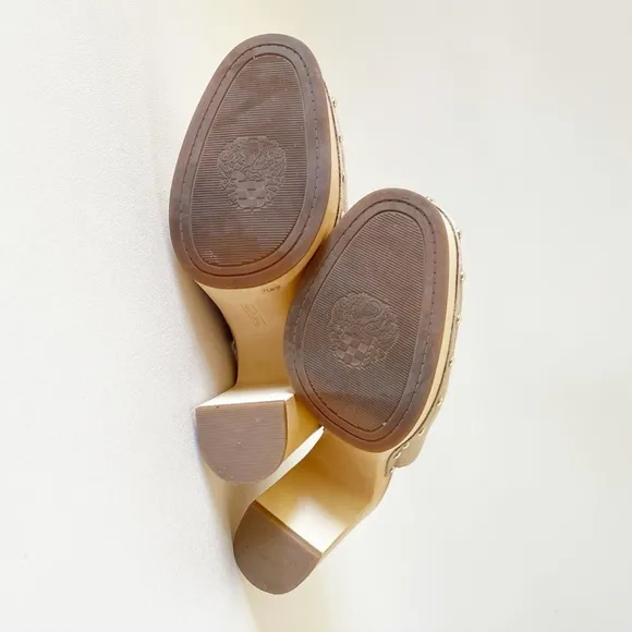 Vince Camuto Shoes Ithernda Clogs Mule Platform Suede Slingback Boho Tan 7.5M