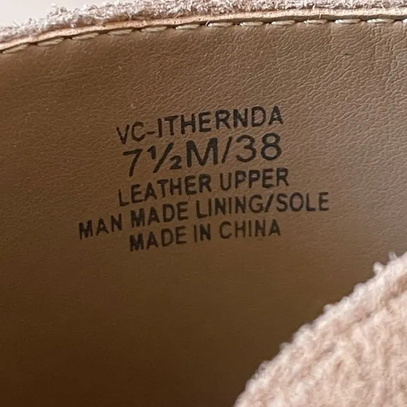 Vince Camuto Shoes Ithernda Clogs Mule Platform Suede Slingback Boho Tan 7.5M