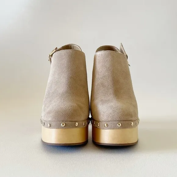 Vince Camuto Shoes Ithernda Clogs Mule Platform Suede Slingback Boho Tan 7.5M