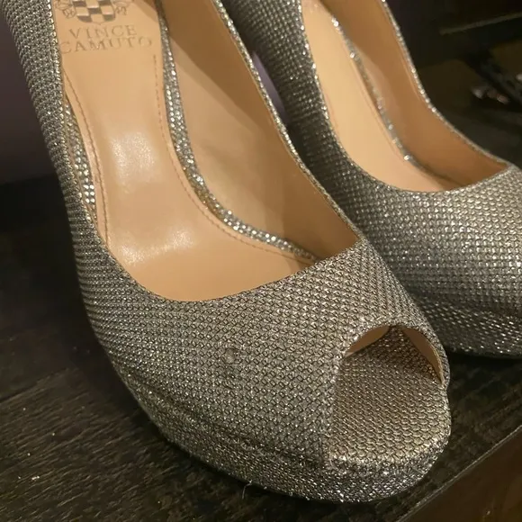 Vince Camuto Sparkle Open Toe Heels Size 7M / Used