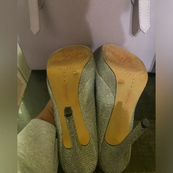 Vince Camuto Sparkle Open Toe Heels Size 7M / Used