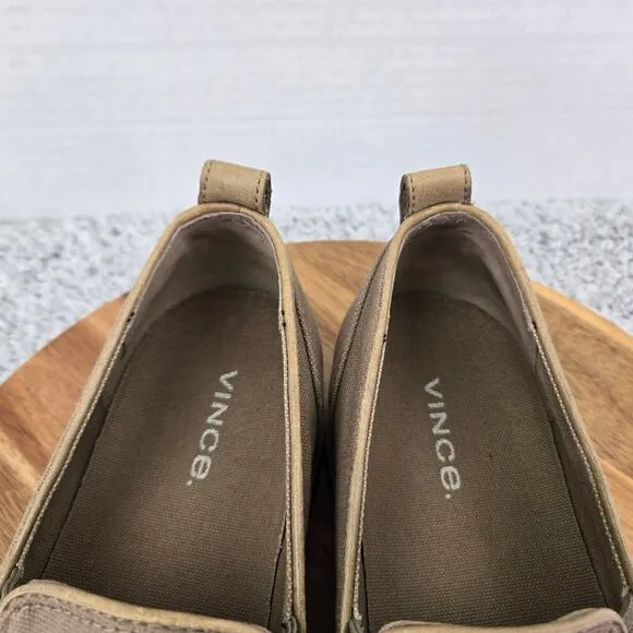 Vince Carson Flint Brown Canvas Daily Slip On Casual Sneaker Trainer Mens 10.5 M