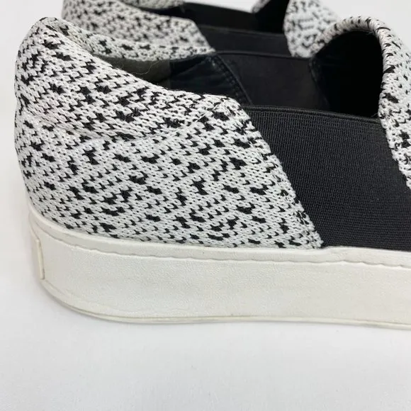 Vince Warren Marled Knit Tweed Platform Slip On Sneaker Black White Size 7.5