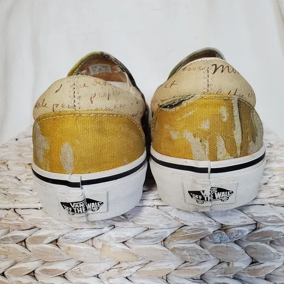 Vincent Van Gogh Vans Classic Slip On Skull Size M 7.5  W 9 EUC