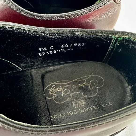 Vintage 70s/80s Florsheim Imperial 9.5C Oxblood Leather Oxford USA Goodyear Welt