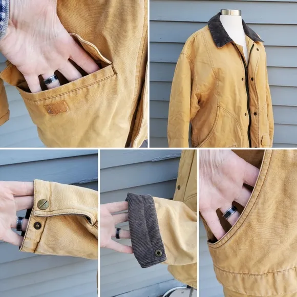 Vintage 80s Field &amp; Stream Duck Canvas Pheasant Lined Chore Barn Coat Medium