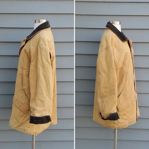 Vintage 80s Field &amp; Stream Duck Canvas Pheasant Lined Chore Barn Coat Medium