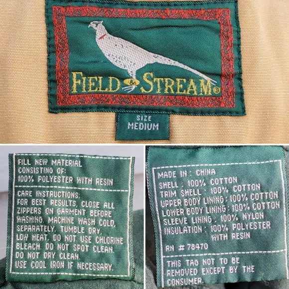 Vintage 80s Field &amp; Stream Duck Canvas Pheasant Lined Chore Barn Coat Medium