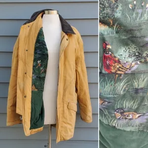 Vintage 80s Field &amp; Stream Duck Canvas Pheasant Lined Chore Barn Coat Medium