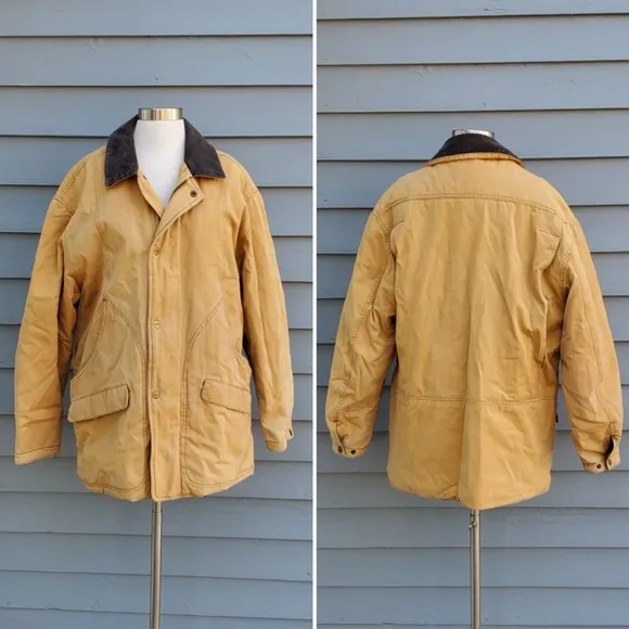 Vintage 80s Field &amp; Stream Duck Canvas Pheasant Lined Chore Barn Coat Medium