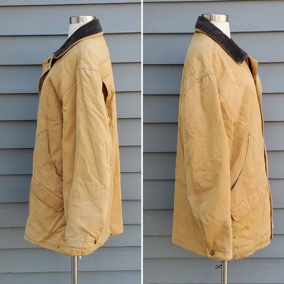 Vintage 80s Field &amp; Stream Duck Canvas Pheasant Lined Chore Barn Coat Medium