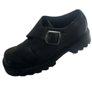Vintage 90’s Skechers black leather lug sole monk strap size 10.5 chunky oxfords
