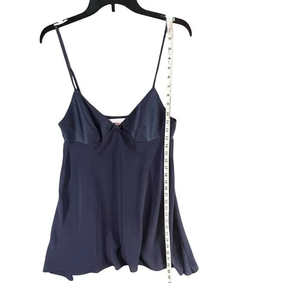 Vintage 90s Victorias Secret Babydoll Slip Dress M Blue Sheer Chemise Y2K Fairy