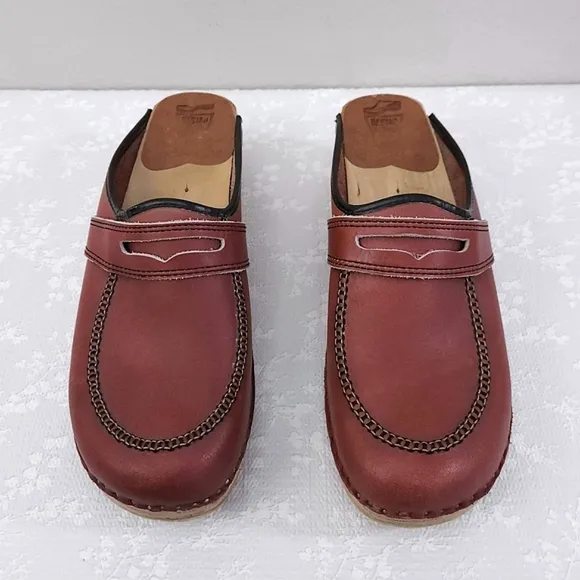 Vintage Bastad Original Swedish Leather Clogs