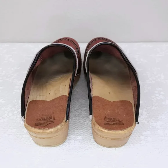 Vintage Bastad Original Swedish Leather Clogs