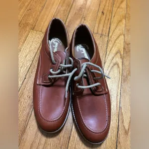 Vintage Brown Mens  Leather Sunbacker 70s Dress Shoes 10.5 Oxfords