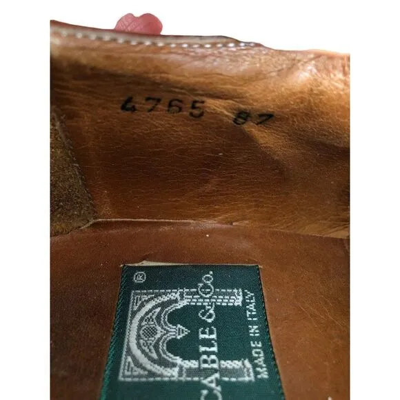 Vintage CABLE &amp; Co Shoes Mens Oxfords Brown Leather