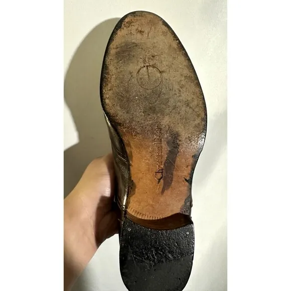 Vintage Christian Dior Tan Lace Up Dress Shoes Brown Sz. 9