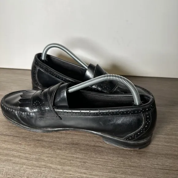 Vintage Cole Haan Men's Kiltie Loafer Size 10 D Genuine American Handsewn Black