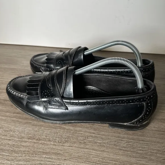 Vintage Cole Haan Men's Kiltie Loafer Size 10 D Genuine American Handsewn Black