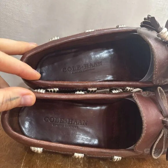 Vintage Cole Haan Womens Size 6.5 M Tassel Leather Slip-On Loafer Career Preppy