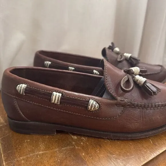 Vintage Cole Haan Womens Size 6.5 M Tassel Leather Slip-On Loafer Career Preppy