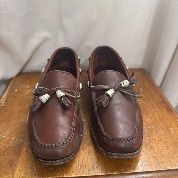 Vintage Cole Haan Womens Size 6.5 M Tassel Leather Slip-On Loafer Career Preppy