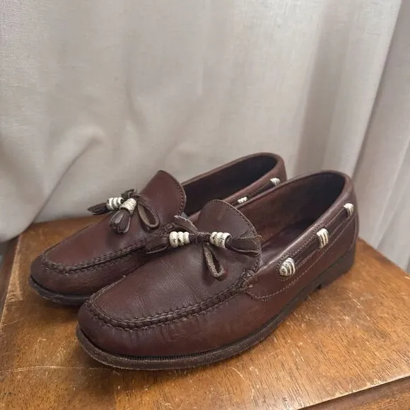 Vintage Cole Haan Womens Size 6.5 M Tassel Leather Slip-On Loafer Career Preppy